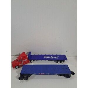 K Line  Train O Gauge Model Railroad True Value Semi Truck w/ Trailer & Flat Car